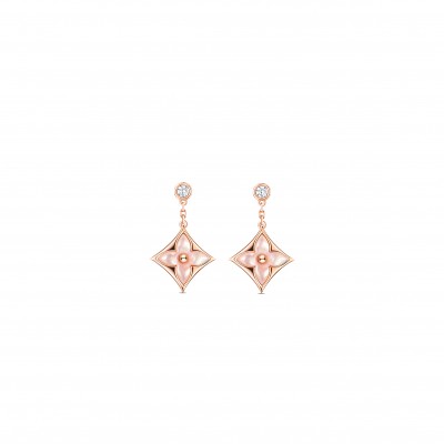 LOUIS VUITTON COLOR BLOSSOM BB STAR ROSE GOLD, PINK MOTHER-OF-PEARL AND DIAMOND EARRINGS Q96667